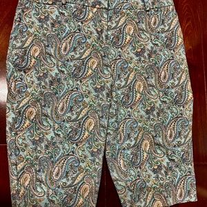 Talbot's Women's Paisley Cotton Shorts NWOT Size 4P